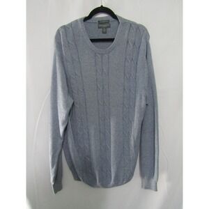 Lyle & Scott XL Sweater Blue Cotton Cable Knit Pullover Scotland Coastal Fall